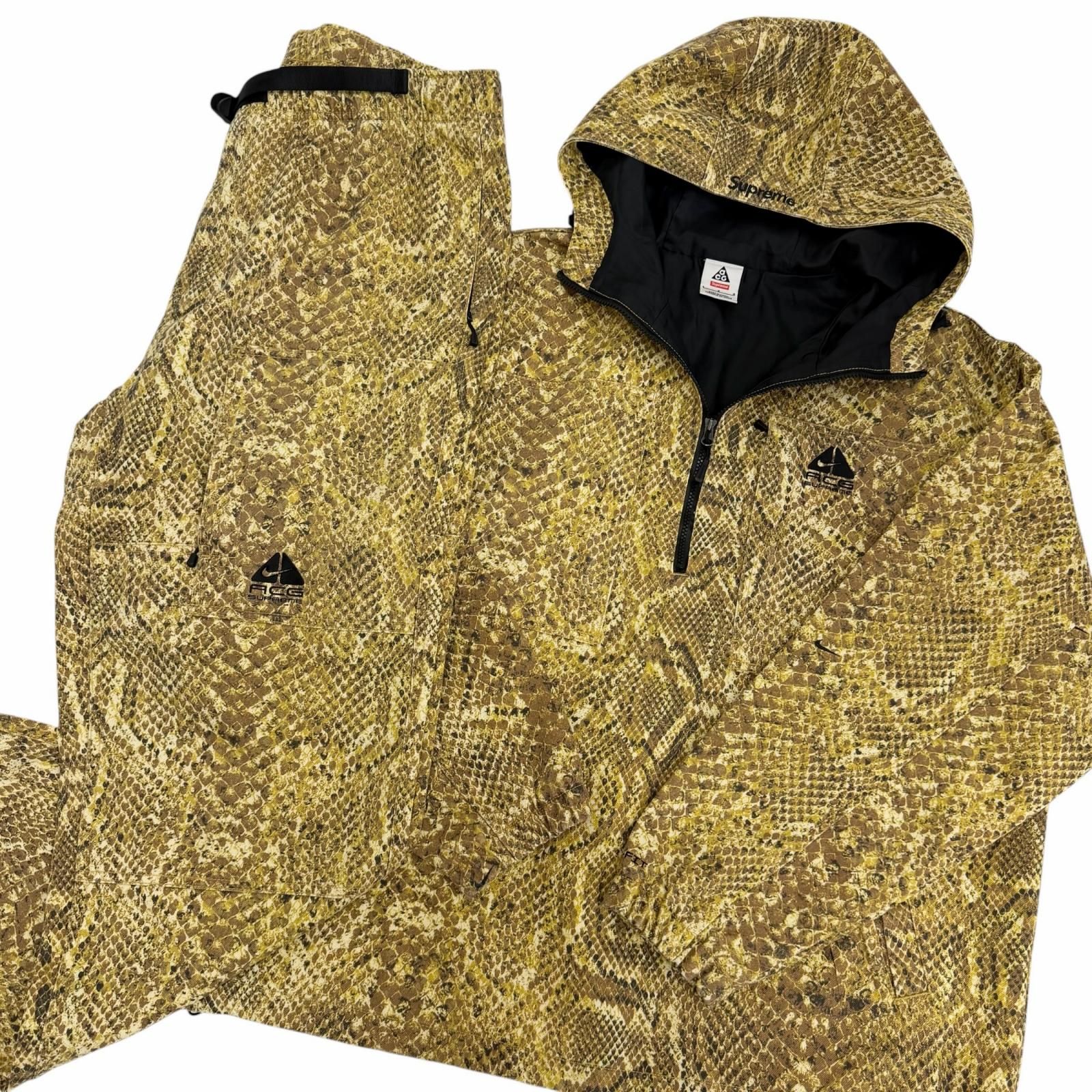 極美品□Supreme NIKE シュプリーム ナイキ 22AW DN3247-277 Denim Pullover Gold Snakeskin/Belted Denim Pants セットアップ 正規品