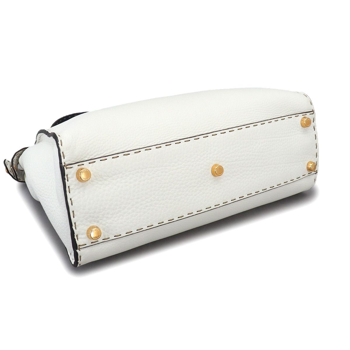 FENDI セレリア ピーカブー レギュラー アスファルトグレー×ミルクホワイト 美品 フェンディ FENDI セレリア ピーカブー レギュラー 2way ハンド