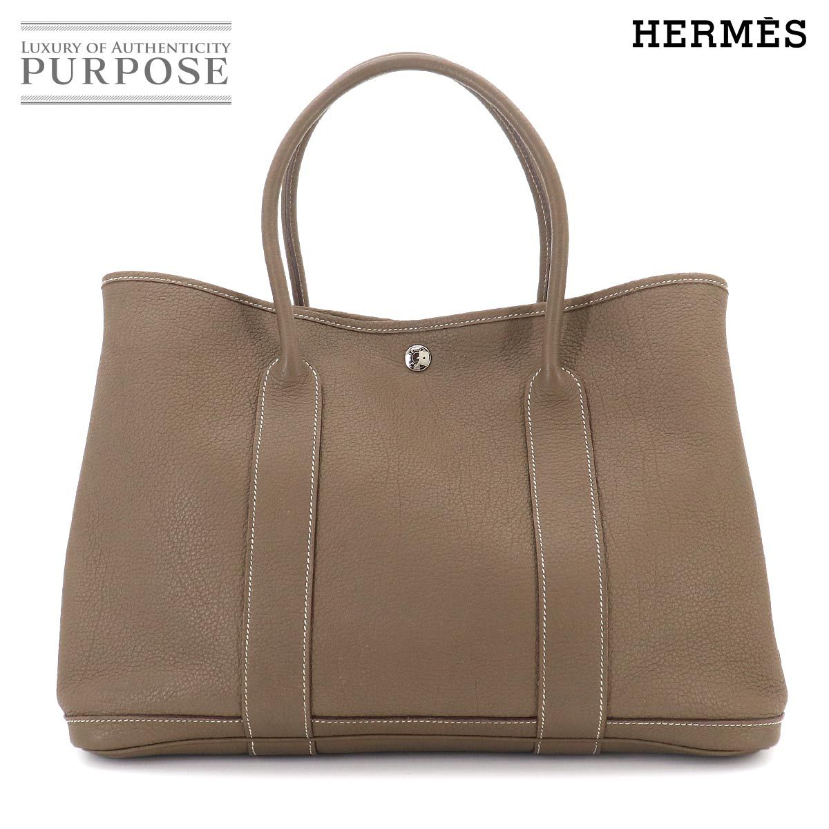 エルメス HERMES ガーデンパーティ 36 PM トート バッグ ネゴンダ エトゥープ □O刻印 シルバー 金具 Garden Party PM 90329475