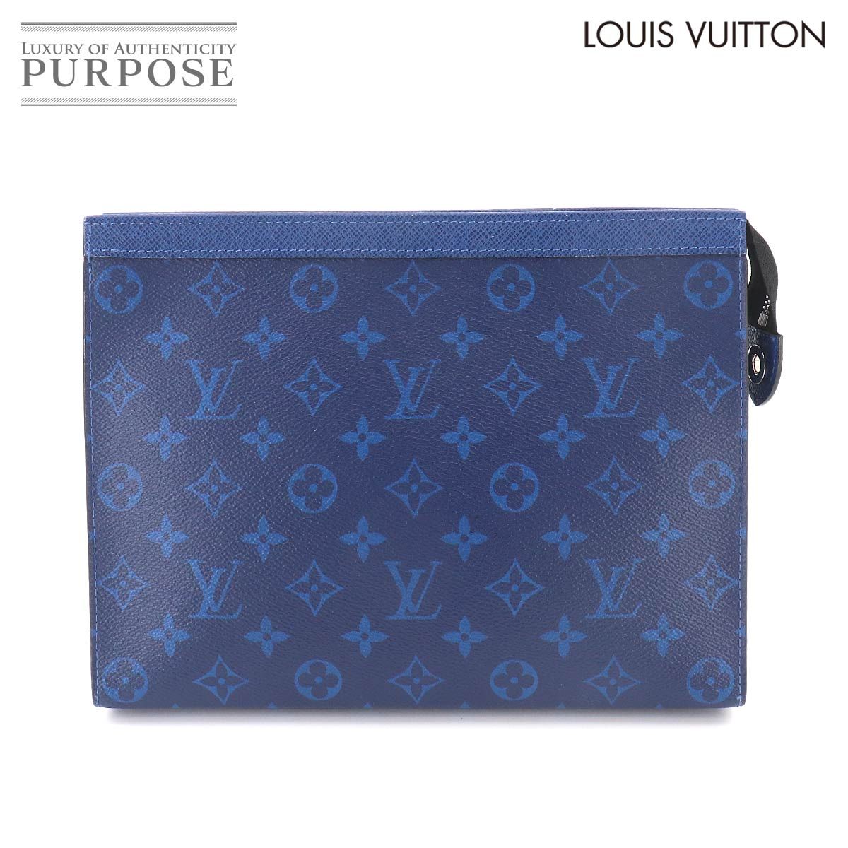 新品同様 ルイ ヴィトン LOUIS VUITTON タイガラマ ポシェット ヴォワヤージュ MM セカンド クラッチ バッグ コバルト M30423 90329534