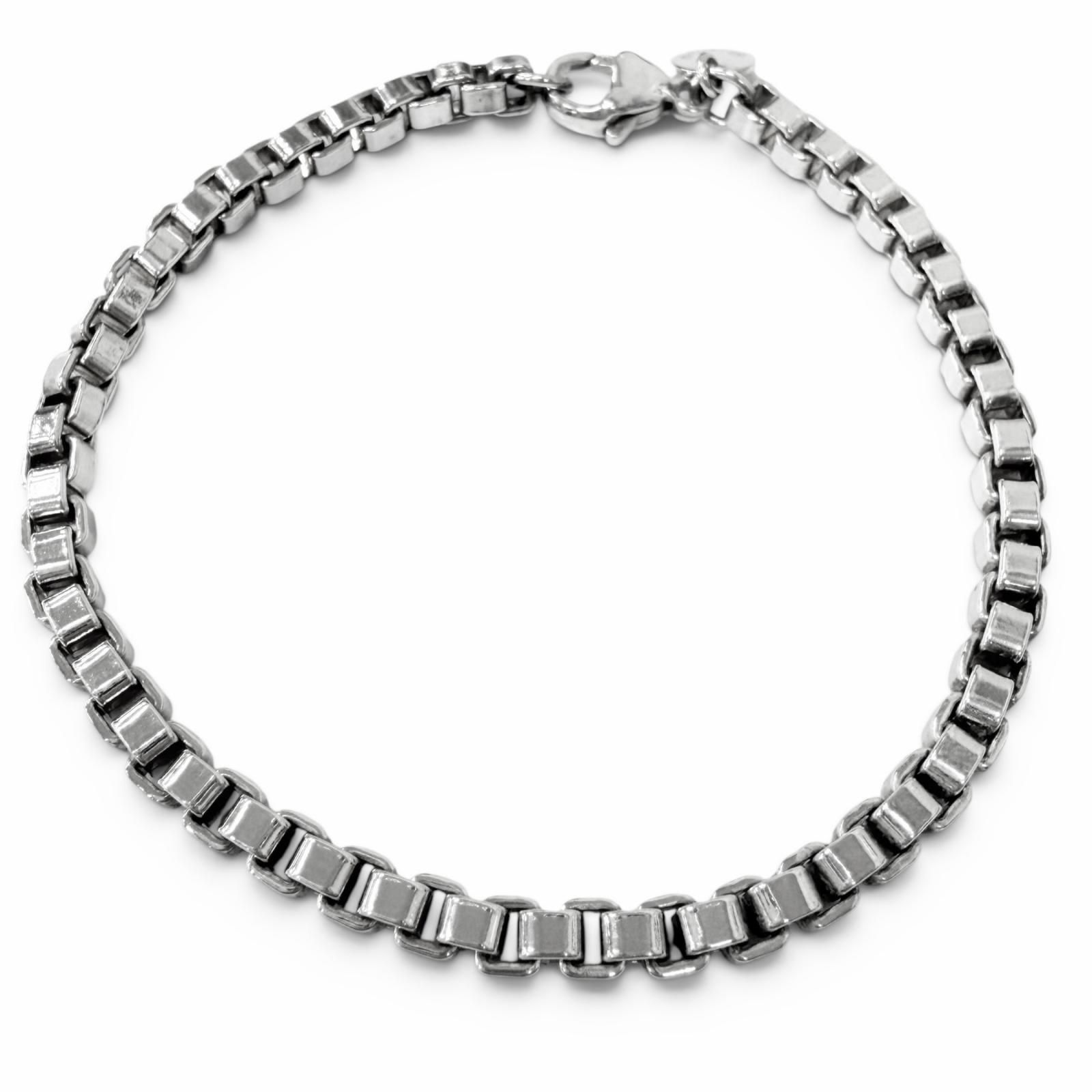 美品□TIFFANY&Co. ティファニー ベネチアン SV925 チェーンブレスレット アクセサリー シルバー 重量15.6g メンズ 箱・保存袋付き