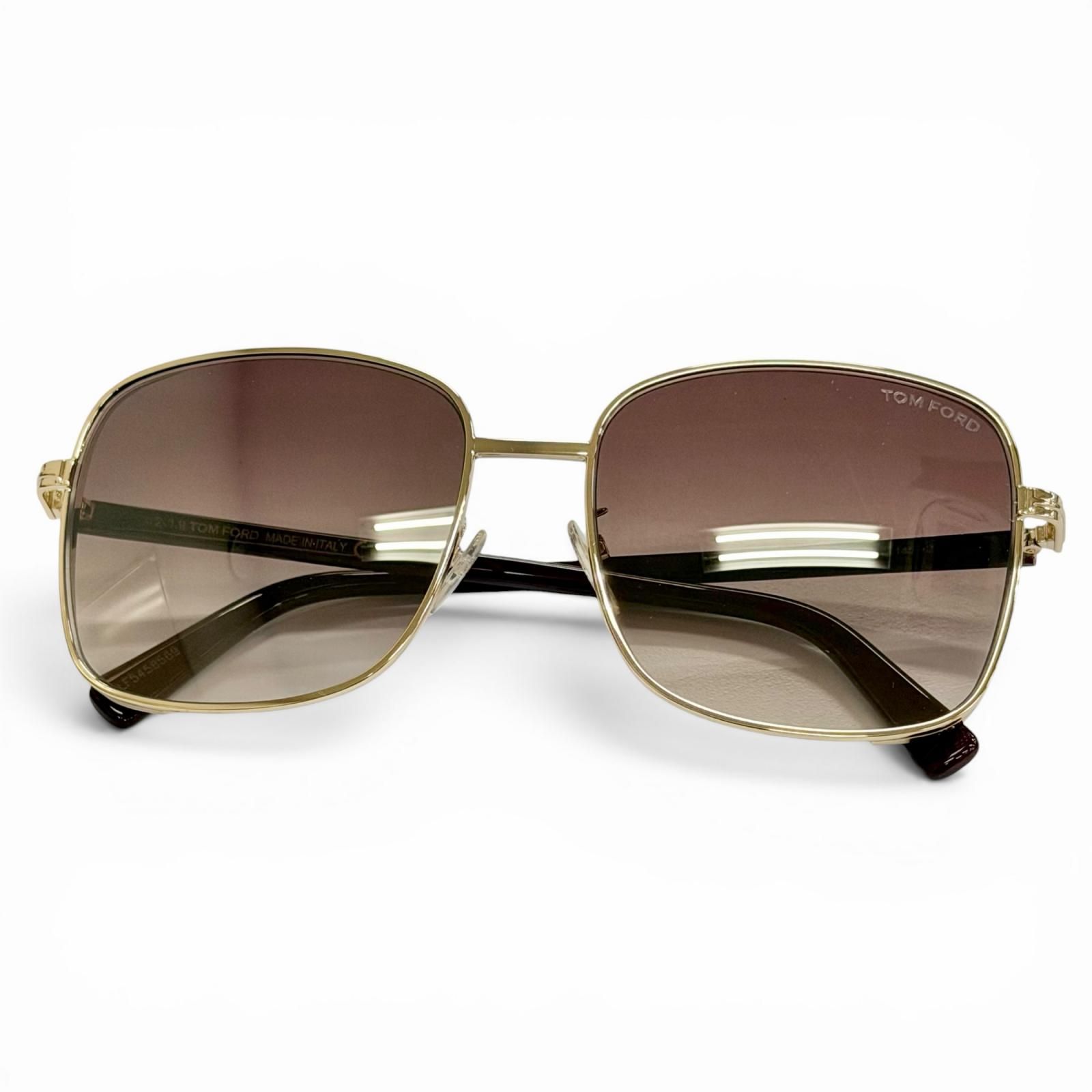 未使用△TOM FORD トムフォード TF722-K スクエア サングラス ゴールド ボルドー レンズ：ブラウングラデーション 59□17 145 デモレンズ 24,300円