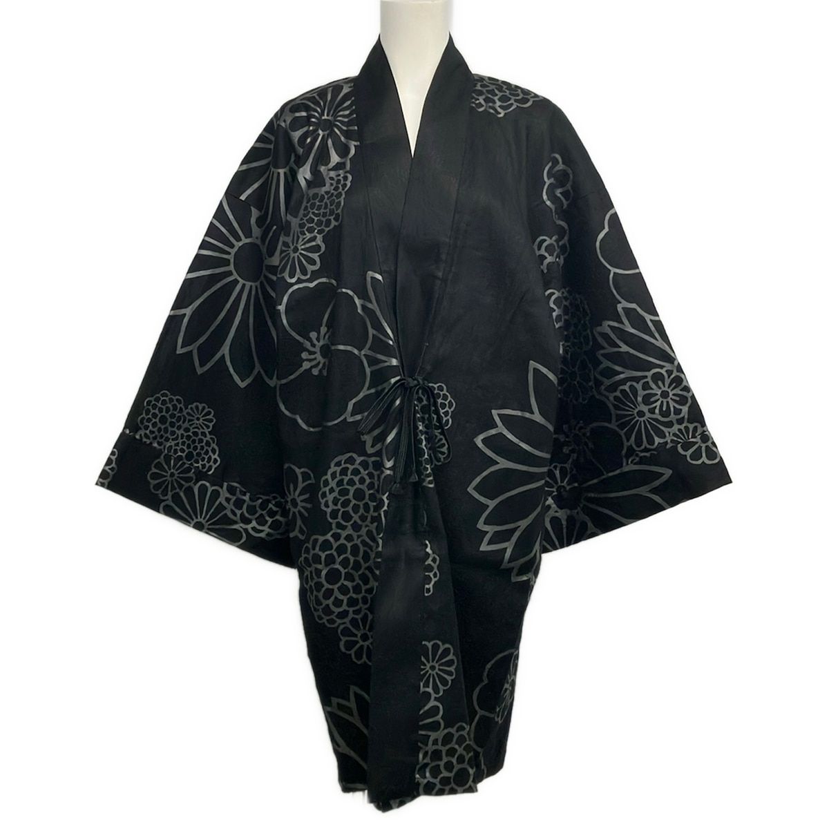 SOU・SOU(ソウソウ) ワンピース サイズS レディース美品 - 黒×グレー 長袖/ロング/カシュクール/花柄