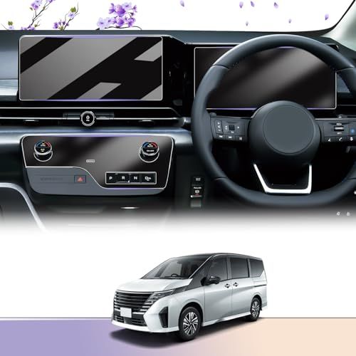 【セレナ C28 保護フィルム5点セット】LUWU 日産 セレナ C28専用 ナビ ガラスフィルム1枚＋メーター・エアコンパネル保護 フィルム各2枚 ナビ ガラスフィルム セレナ C28対応 高感度タッチ キズ・汚れ・気泡防止 貼付簡単 セレ e75bd84b