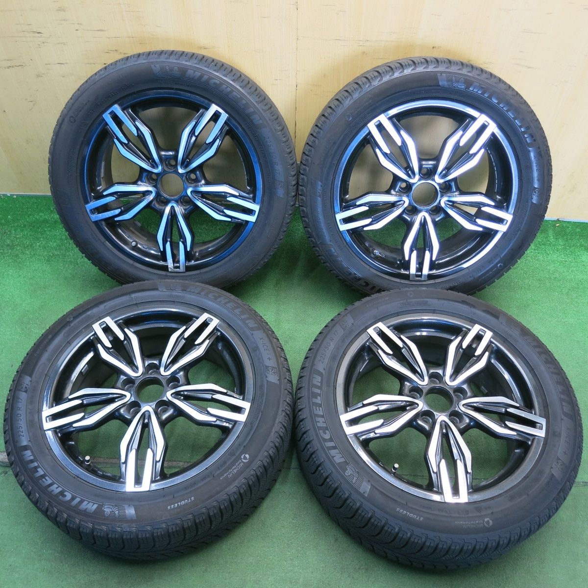 バリ溝！8.5分◎ボルボ 等 Eurobahn VTX 225/50R17 スタッドレス ミシュラン X-ICE3+ ユーロバーン 17インチ PCD108/5H◎6061402HAス