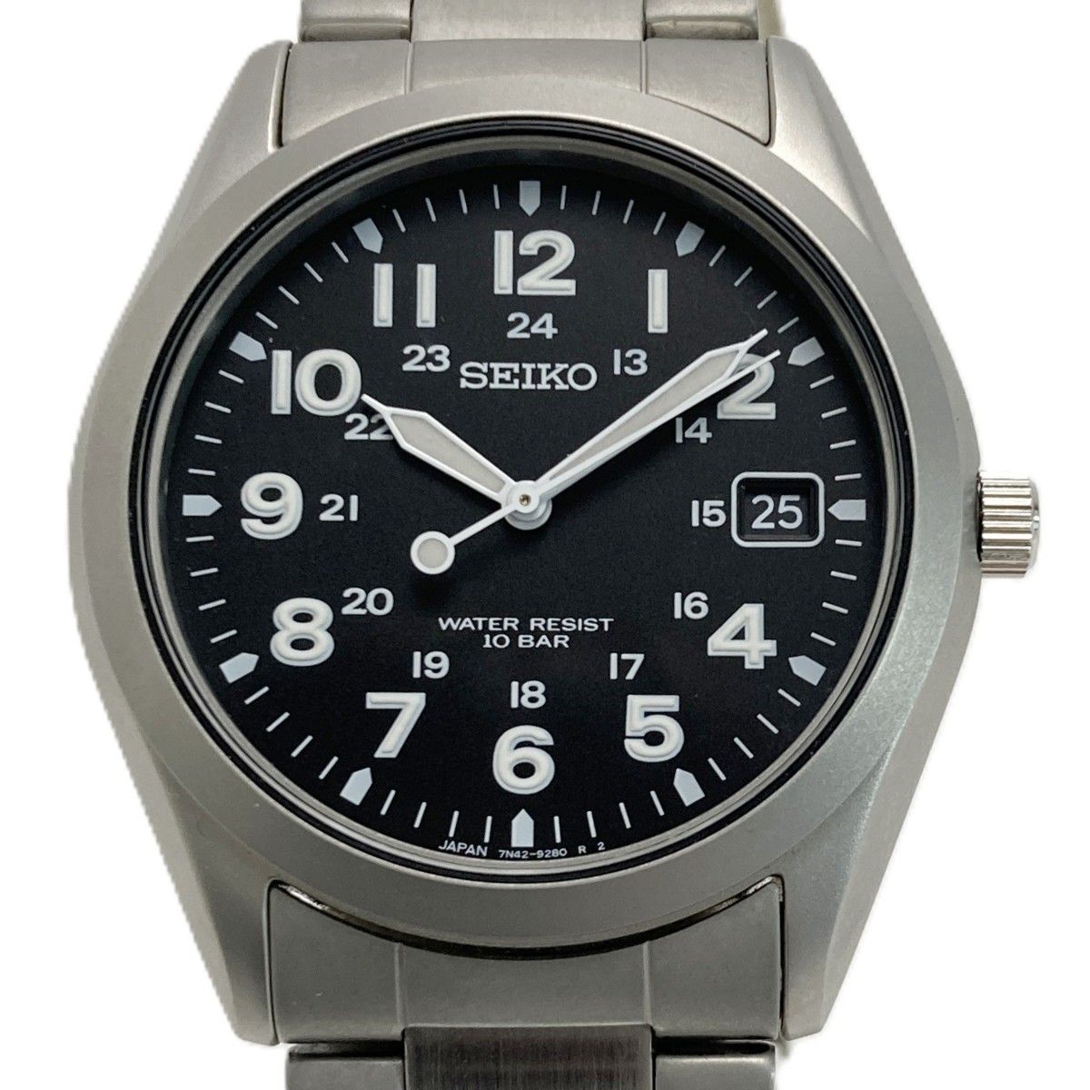 ✨SEIKO✨セイコー✨デイト✨7N42-8260✨クォーツ✨腕時計✨ SEIKO セイコー スピリット ミリタリー 7N42-8260 ブラック クォーツ