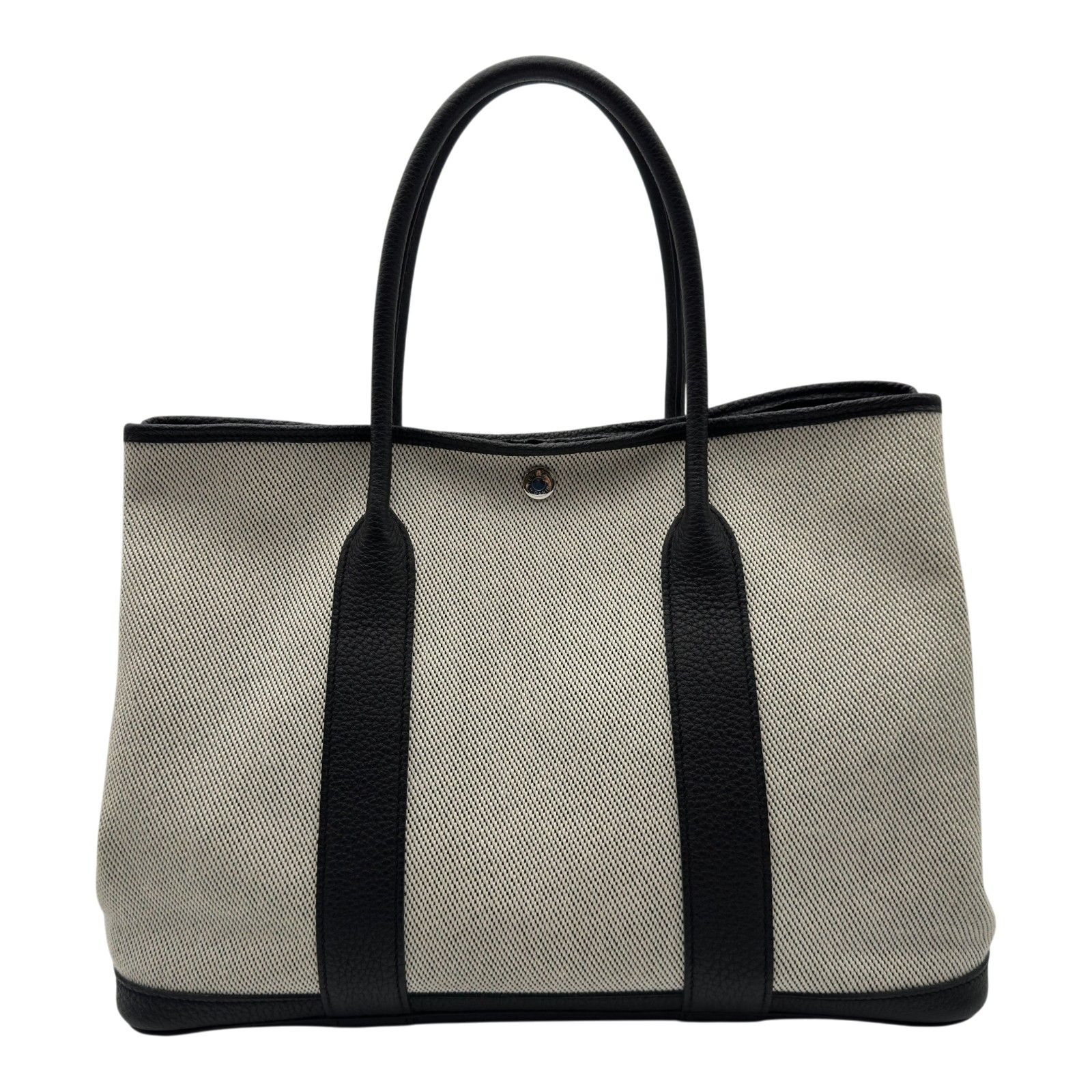 エルメス HERMES ガーデンパーティPM Z刻 エクリュ/ブラック トワル/ネゴンダ レディース トートバッグ