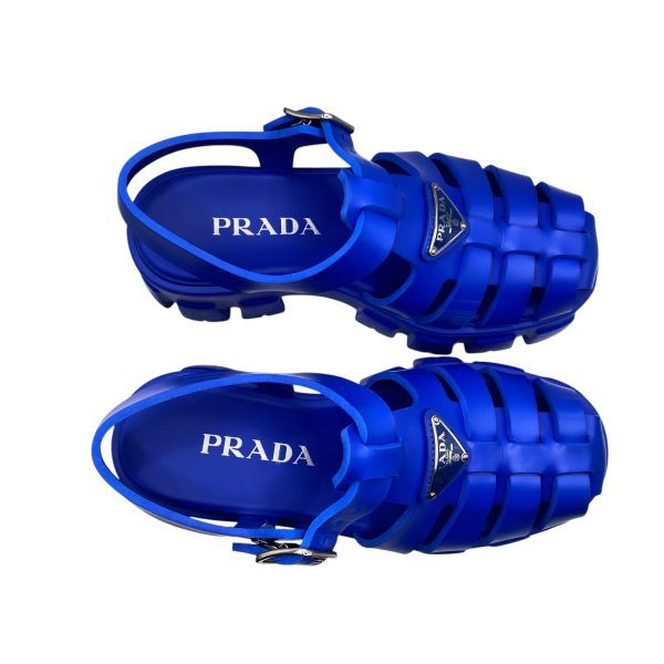 美品 プラダ PRADA フォームラバー サンダル 厚底サンダル モノリス