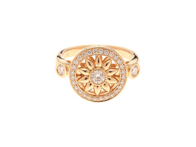 HARRY WINSTON ハリーウィンストン ジュエリー ウィンストンゲートリング　K18YG/K18イエローゴールド　ダイヤモンド　7.1g　10号 FRDYRD1MWG 【中古】