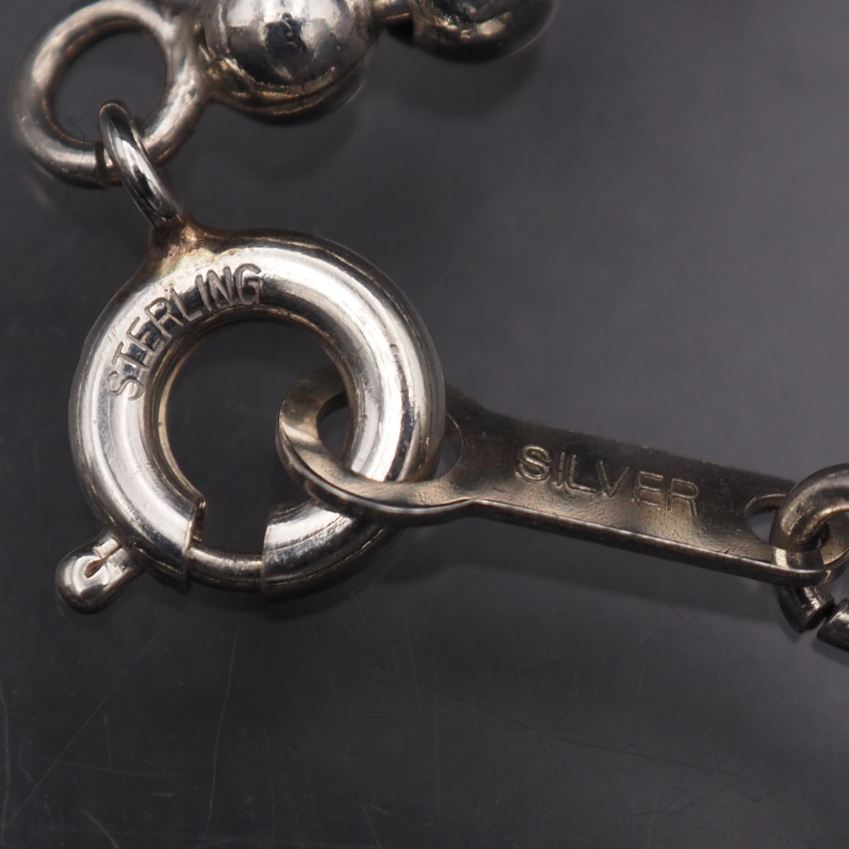 X507 ヴィンテージ STERLING SILVER刻印 ネックレス ボールチェーン デザイン シルバー