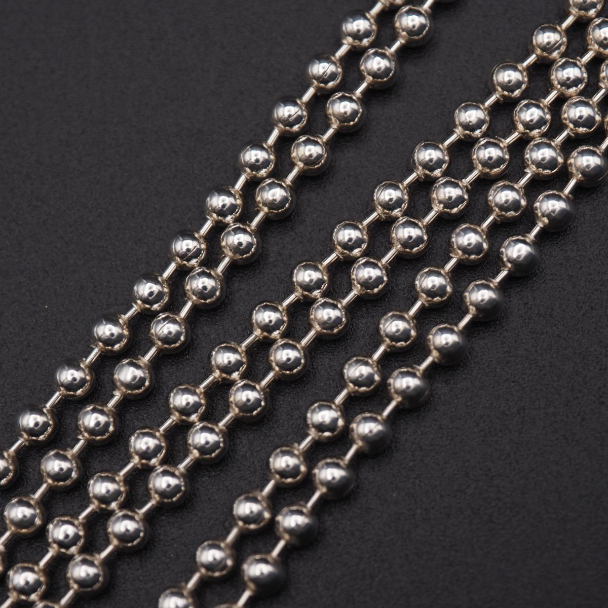 X507 ヴィンテージ STERLING SILVER刻印 ネックレス ボールチェーン デザイン シルバー
