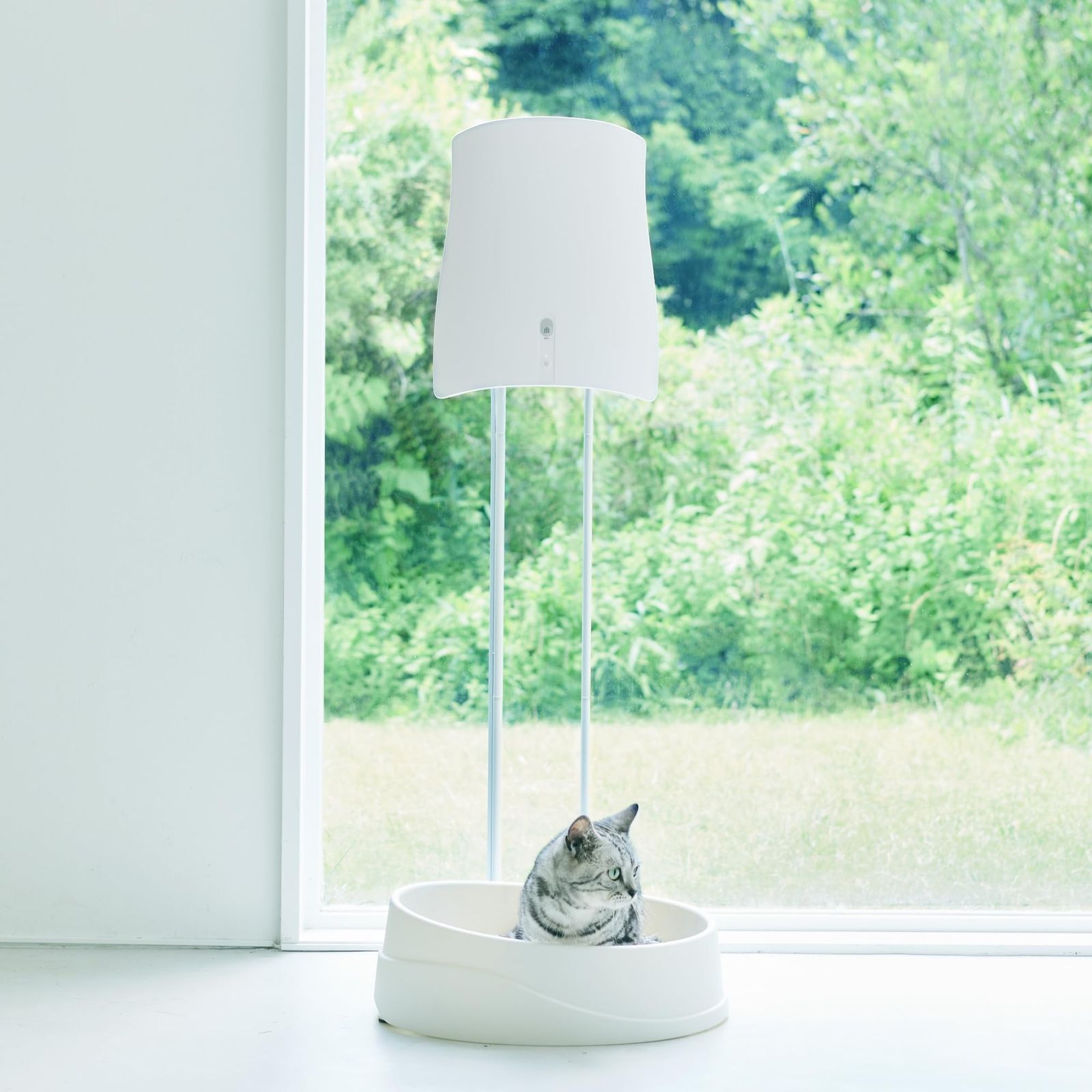 サンスター クワイス QAIS-air- 04専用スタンド＋04本体のセット商品 「壁掛けできない方へ」 QAIS-air- 04A1J-OW OP-W ペット ニオイ 脱臭機 除菌 光触媒 【フィルター交換不要・静音・壁掛け】ペット トイレ be57cb36