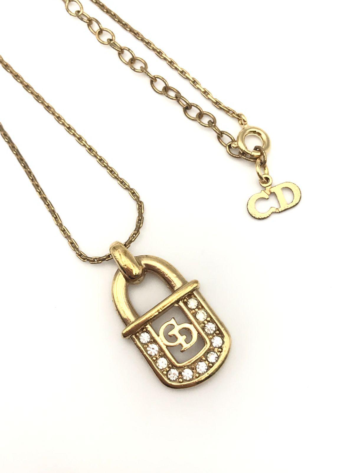 Christian Dior ディオール ネックレス ラインストーン CDロゴ