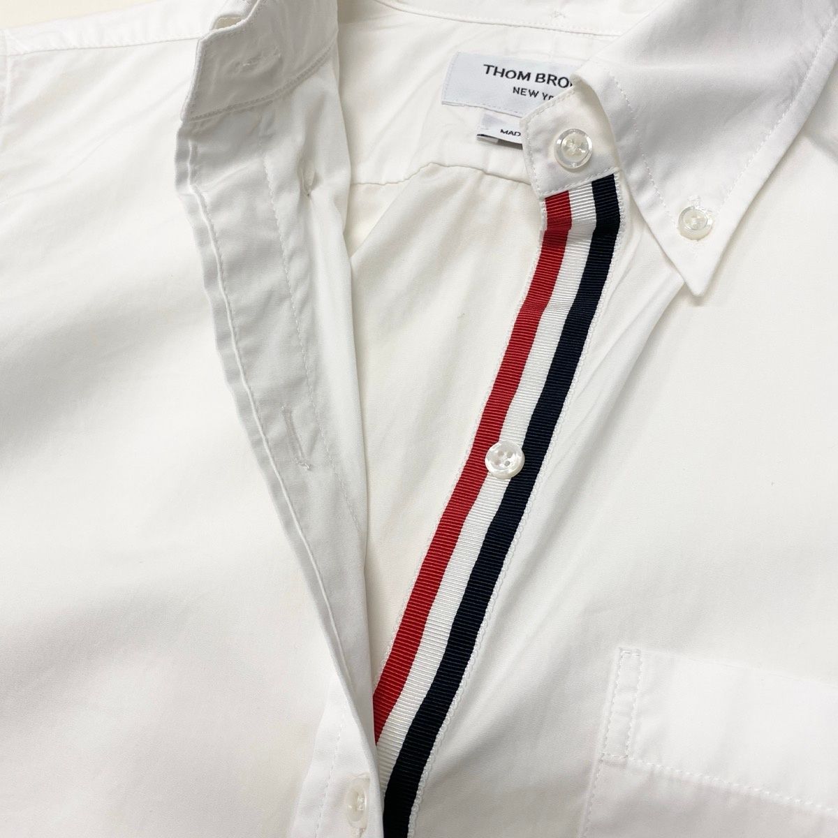 Ef26 THOM BROWNE. トムブラウン オックスフォードシャツ トリコロール 