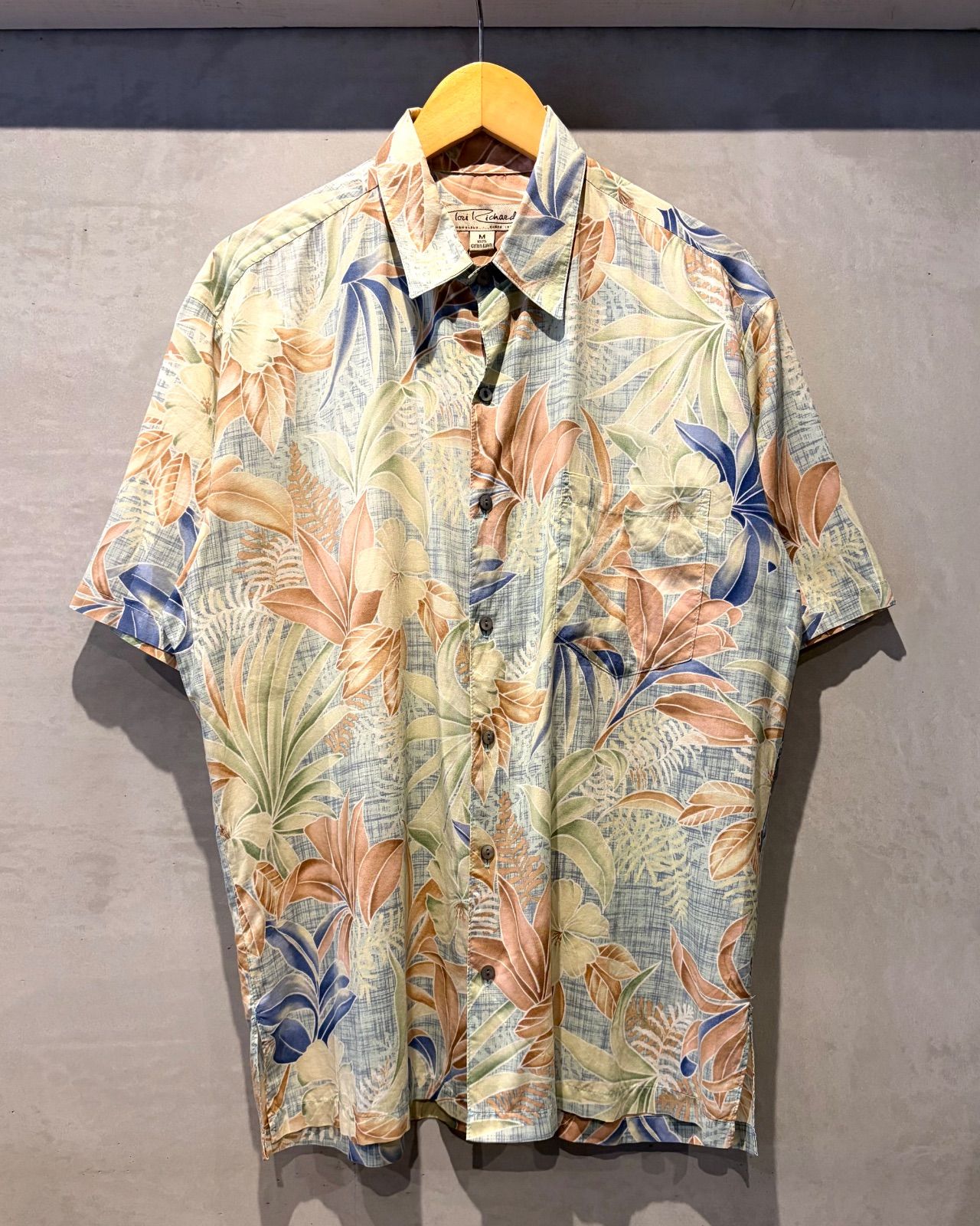 Tori Richard-Aloha shirt-(size M)Made in U.S.A. トリ・リチャード アロハシャツ ボタニカル柄 アメリカ製