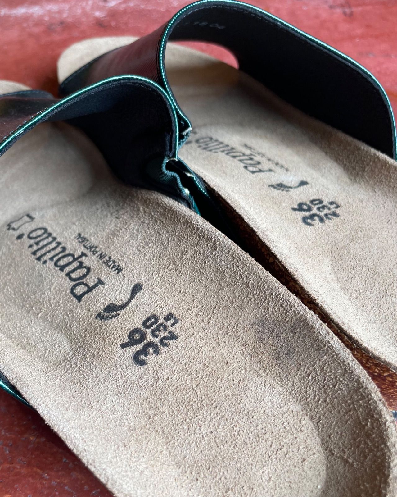 Papillio by Birkenstock single-strap sandals (dark green, EU36 / 23 cm, narrow, made in Portugal, deadstock) 5