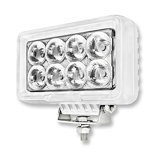 K'sガレージ 船 ボート デッキライト 40w 白ボディ sus316 ステンレス 耐食 ステー付き 6500k 高出力 5w LED チップ 8灯搭載 船舶用 作業灯 12v 24v 対応 投光器 ワークライト ホワイトts acfcfcbf
