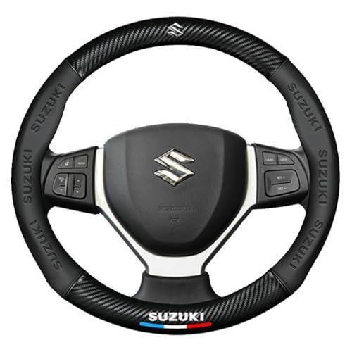 スズキハンドルカバー ステアリングホイールカバー スイフト ジムニー MRワゴン アルト インガネス WagonR オールシリーズ対応 本革 高級 内装品 牛革 メッシュデザイン Sサイズ 36.5~37.9cm ブラック 【並行輸入品】ts 98d380c7