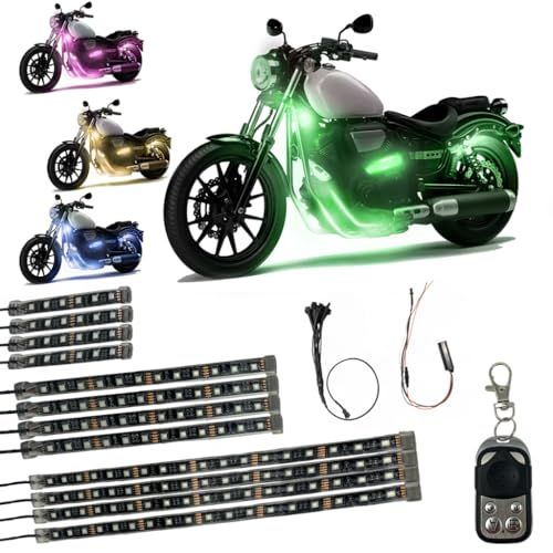 バイク用 LEDテープライト Kawasaki YAMAHA HONDA SUZUKI 対応 オートバイ RGB テープライト IP65 防水 イルミネーション 車 リモコン ネオン管 12本 ライトアップts 012f4f54