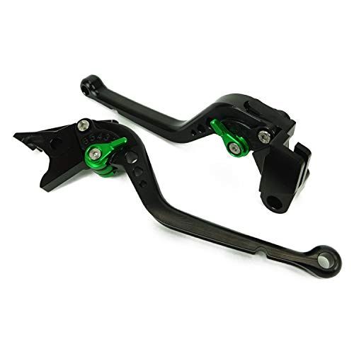 K59黒(緑) カワサキ ブレーキ クラッチレバー 6段階調整 ロング ZX-25R Ninja650 Z650 Z900 バルカンS ベルシス650等に互換性ありts 55c0f417