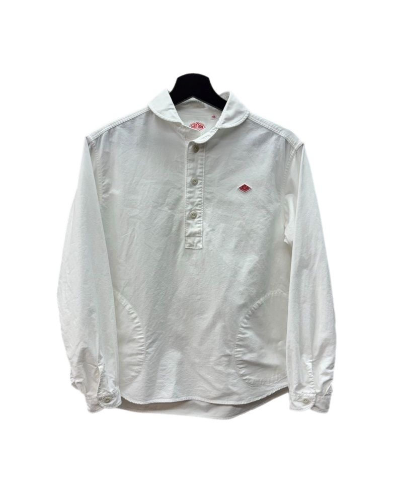 美品】DANTON ダントン リネン100バンドカラー 長袖 36 ダントン 