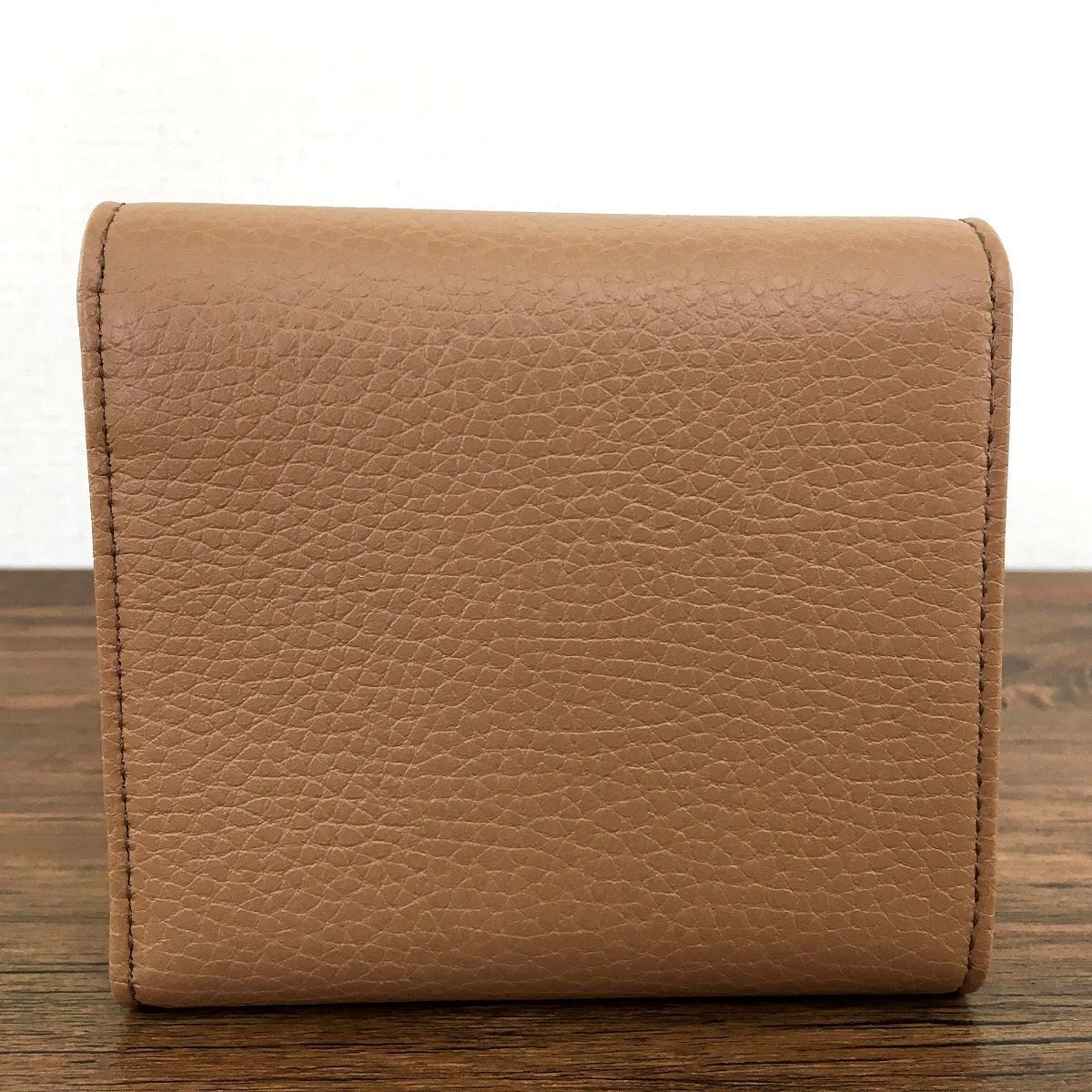 未使用品 GUCCI 598207 ソーホー ベージュ 三つ折り財布 箱付き 318