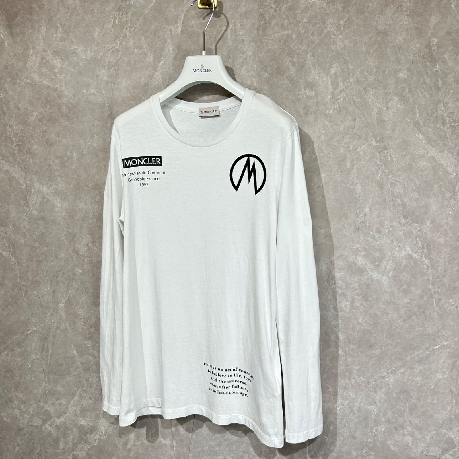【極美品】 MONCLER モンクレール ロンT 長袖Tシャツ白S