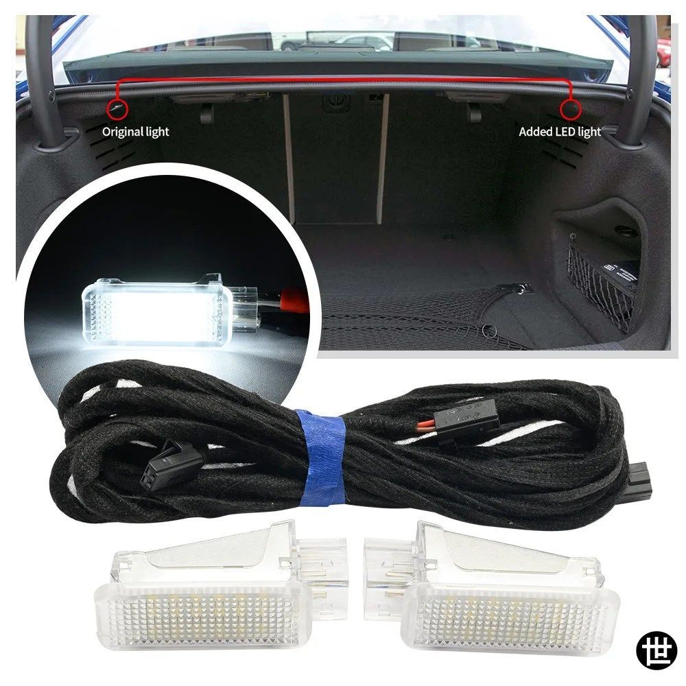 2個 LED ラゲッジコンパートメント インテリア トランク ライト 2016-2024 AUDI A4 S4 B9 セダン S4 B9 セダン A3 S3 RS3 8Y Q2 配線ハーネ