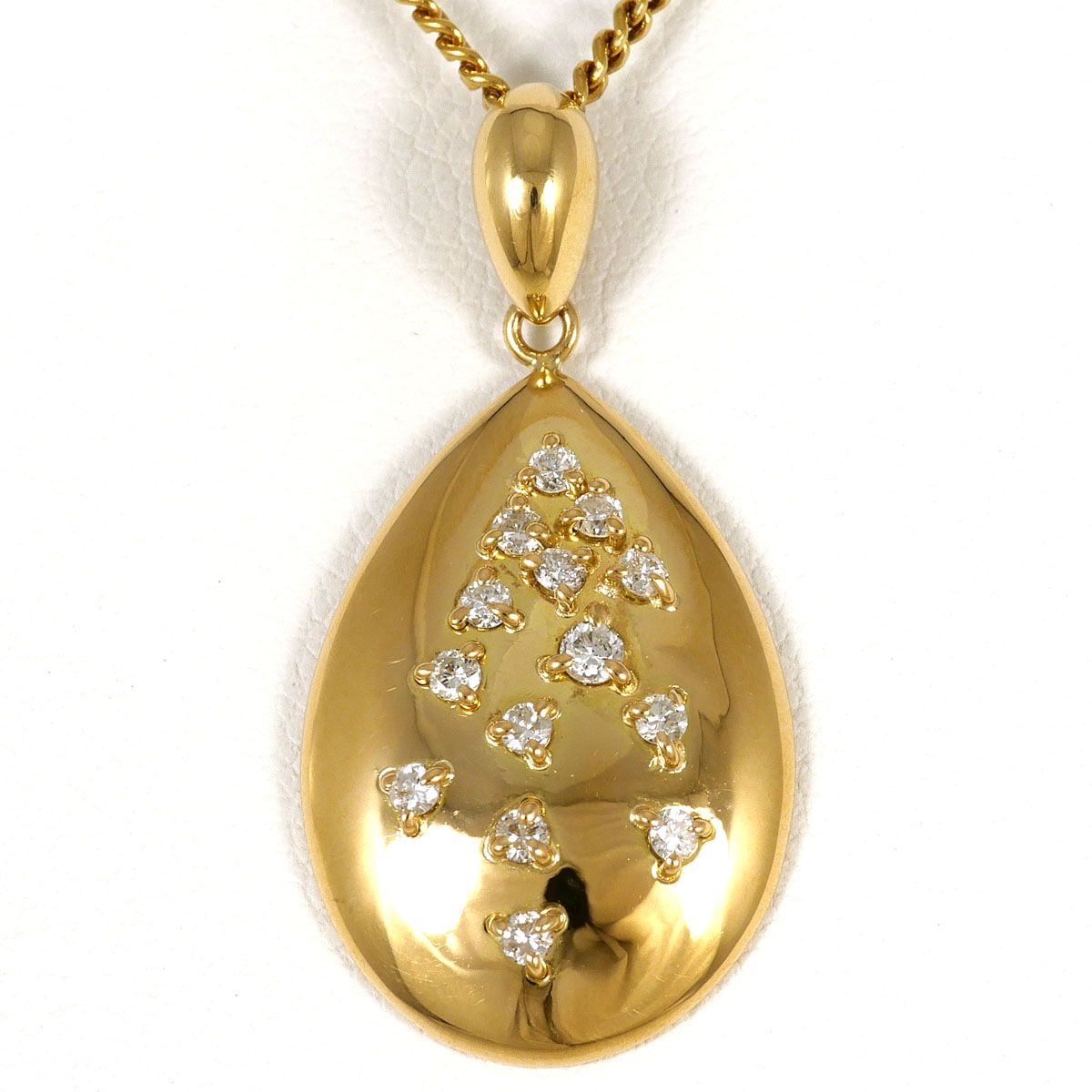 K18YG ネックレス ダイヤモンド 0.24ct 鑑別書 総重量約7.2g 約40cm