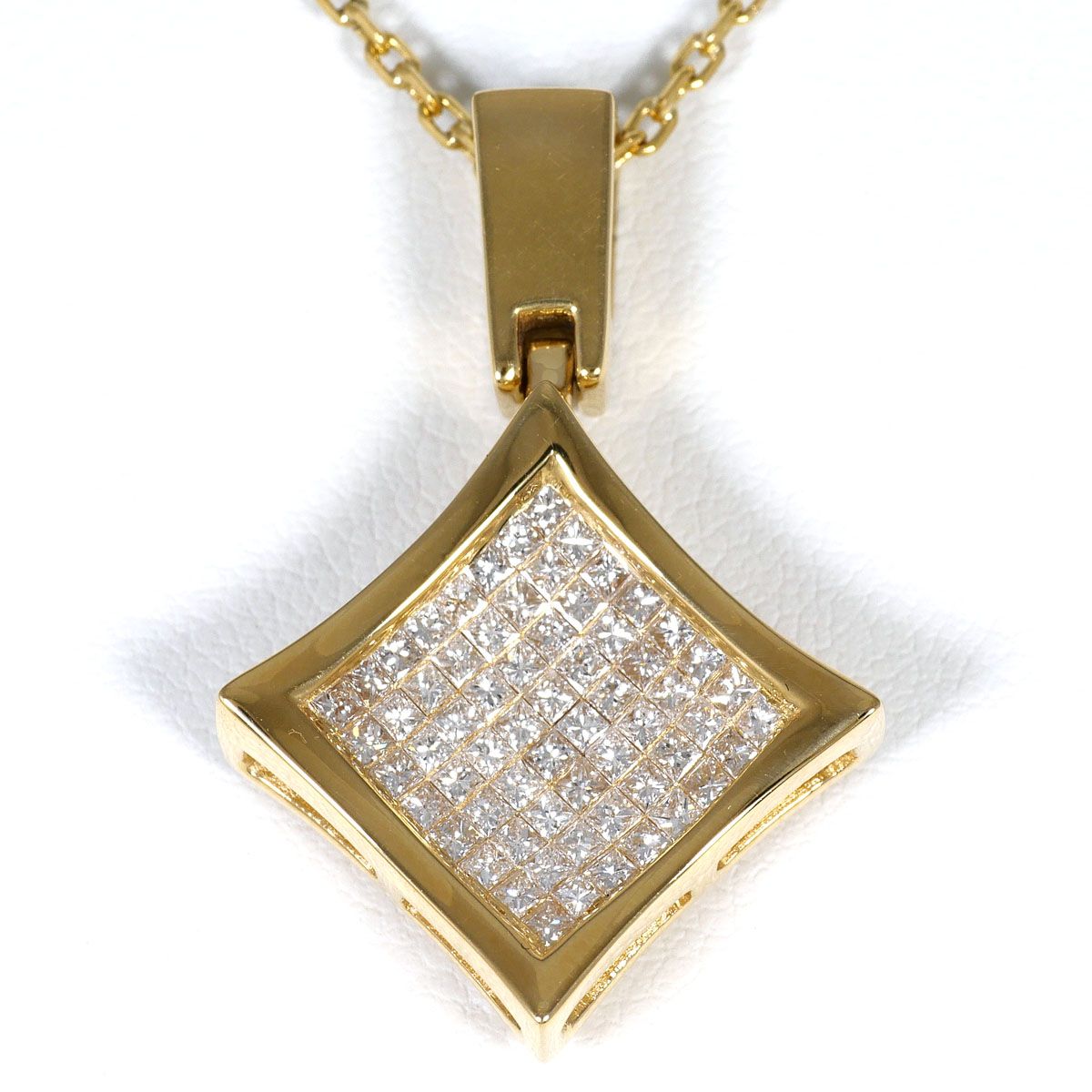 K18YG ネックレス ダイヤモンド 1.00ct 鑑別書 総重量約10.8g 約51cm