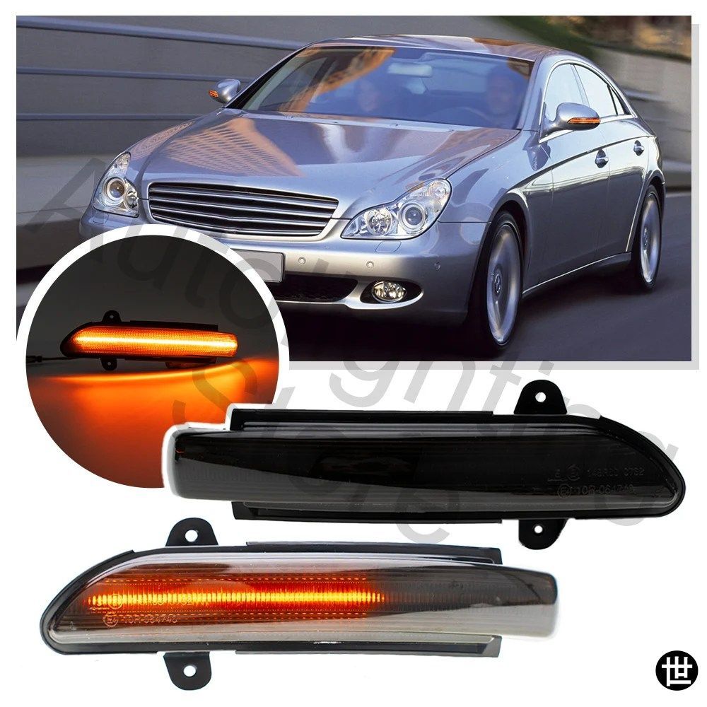 2個 メルセデスベンツ Cクラス W219/C219 W221 V221 W211 S211 W216 C216用 LEDシーケンシャルサイドミラーウインカーウィンカー
