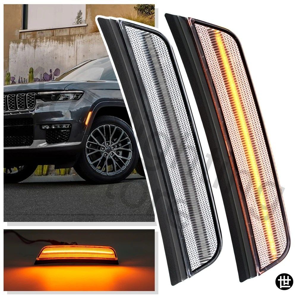 フロントホイールサイドマーカーライトウィンカーライト JEEP GRAND CHEROKEE L WL 2021 - 24 フェンダーコーナーパーキングライト