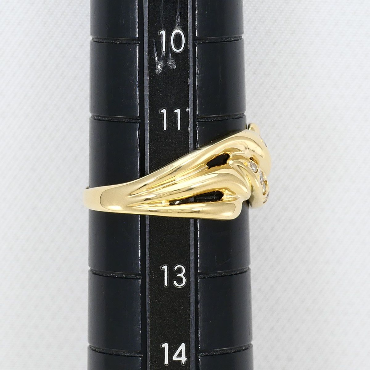 K18YG リング・指輪 12号 ダイヤモンド 0.12ct 鑑別書 総重量約3.3g
