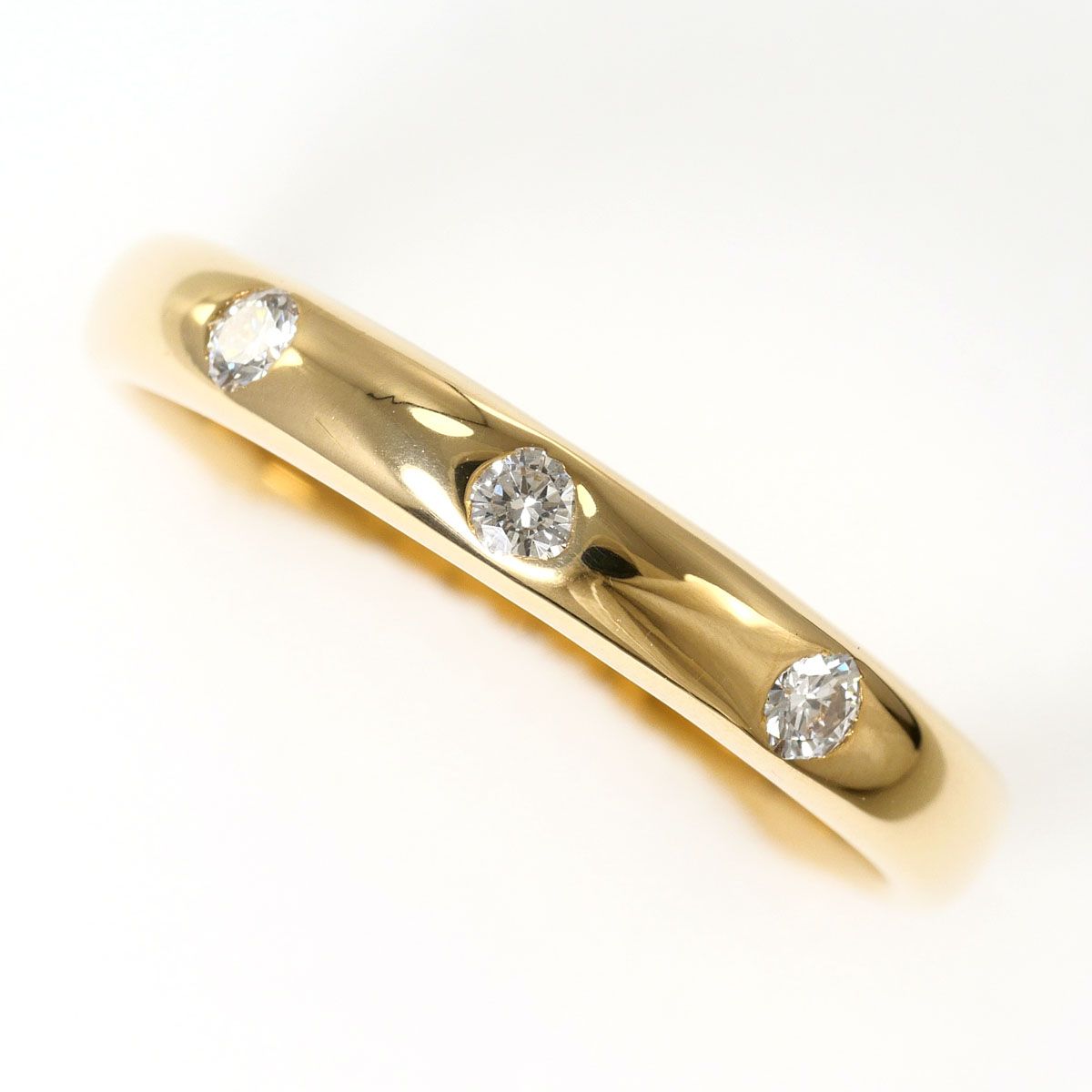 K18YG リング・指輪 11号 ダイヤモンド 0.10ct 鑑別書 総重量約2.9g