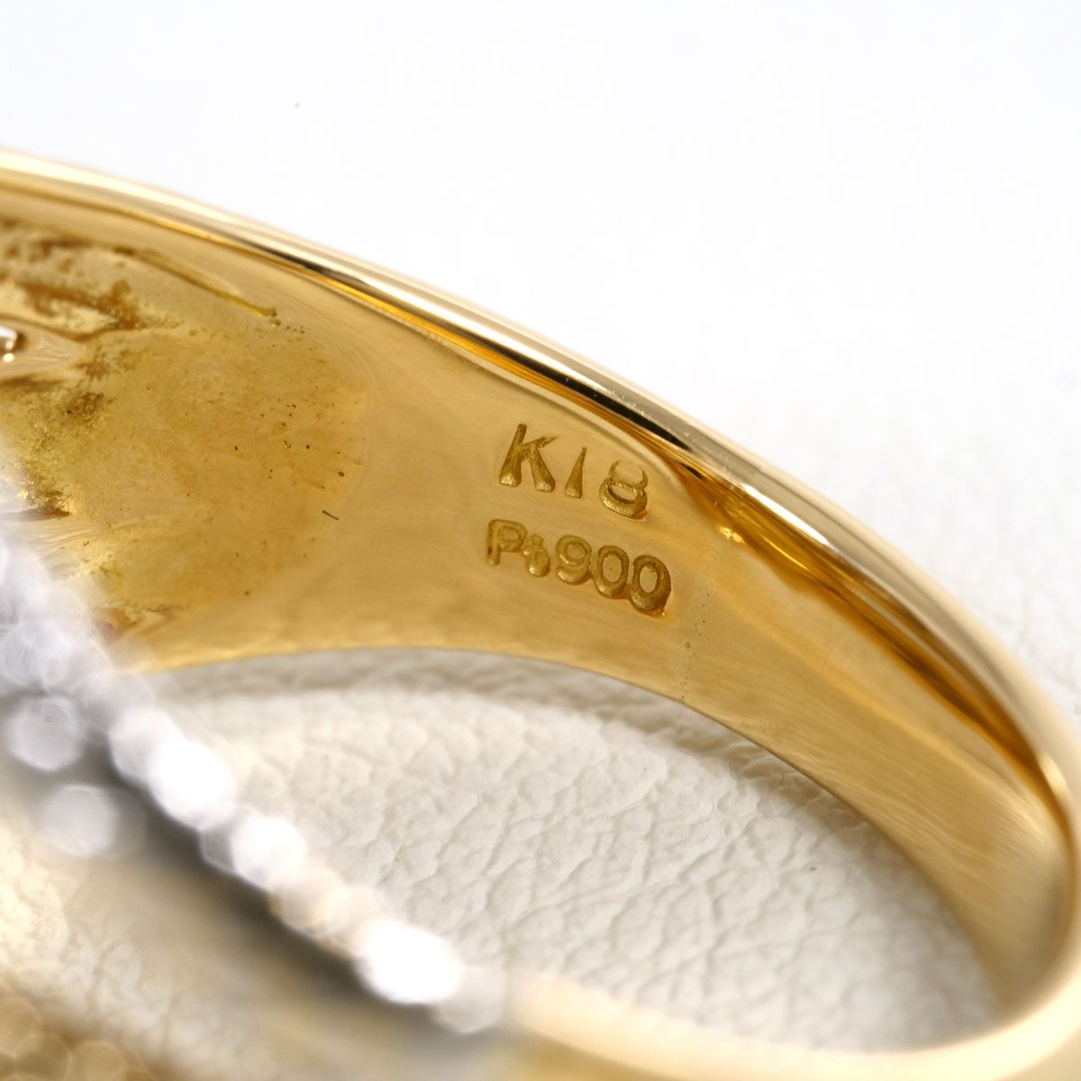★PT900/K18リング　D1.12Ct　MD0.51ct　8.8g鑑別書付き PT900/プラチナ K18YG リング・指輪 17号 ダイヤモンド 鑑別書 総重量