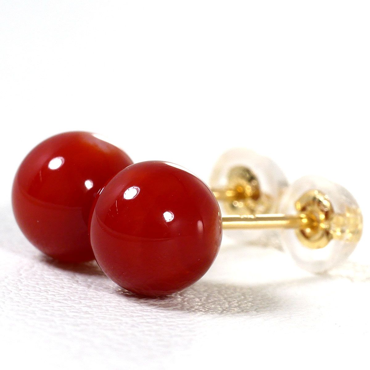 K18YG ピアス サンゴ 総重量約1.0g
