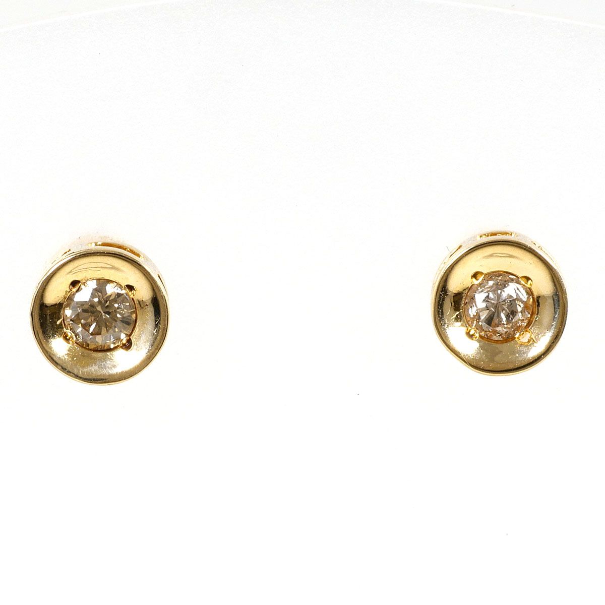 K18YG ピアス ブラウンダイヤモンド 0.10ct 総重量約0.7g