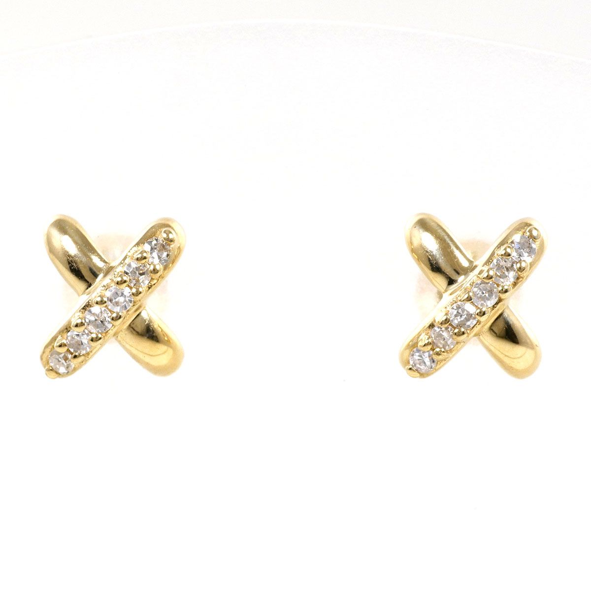 K18YG ピアス ダイヤモンド 0.05ct 総重量約1.0g