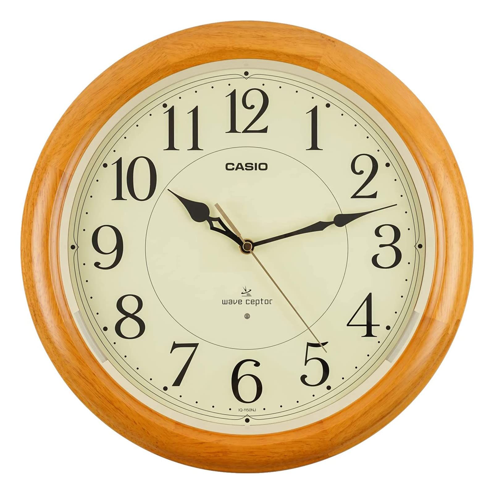 CASIO(カシオ) 掛け時計 壁掛け時計 電波時計 ブラウン 茶 アナログ 木枠 常時点灯 夜間秒針停止 IQ-1150NJ-7JF 国内発送 e471d389
