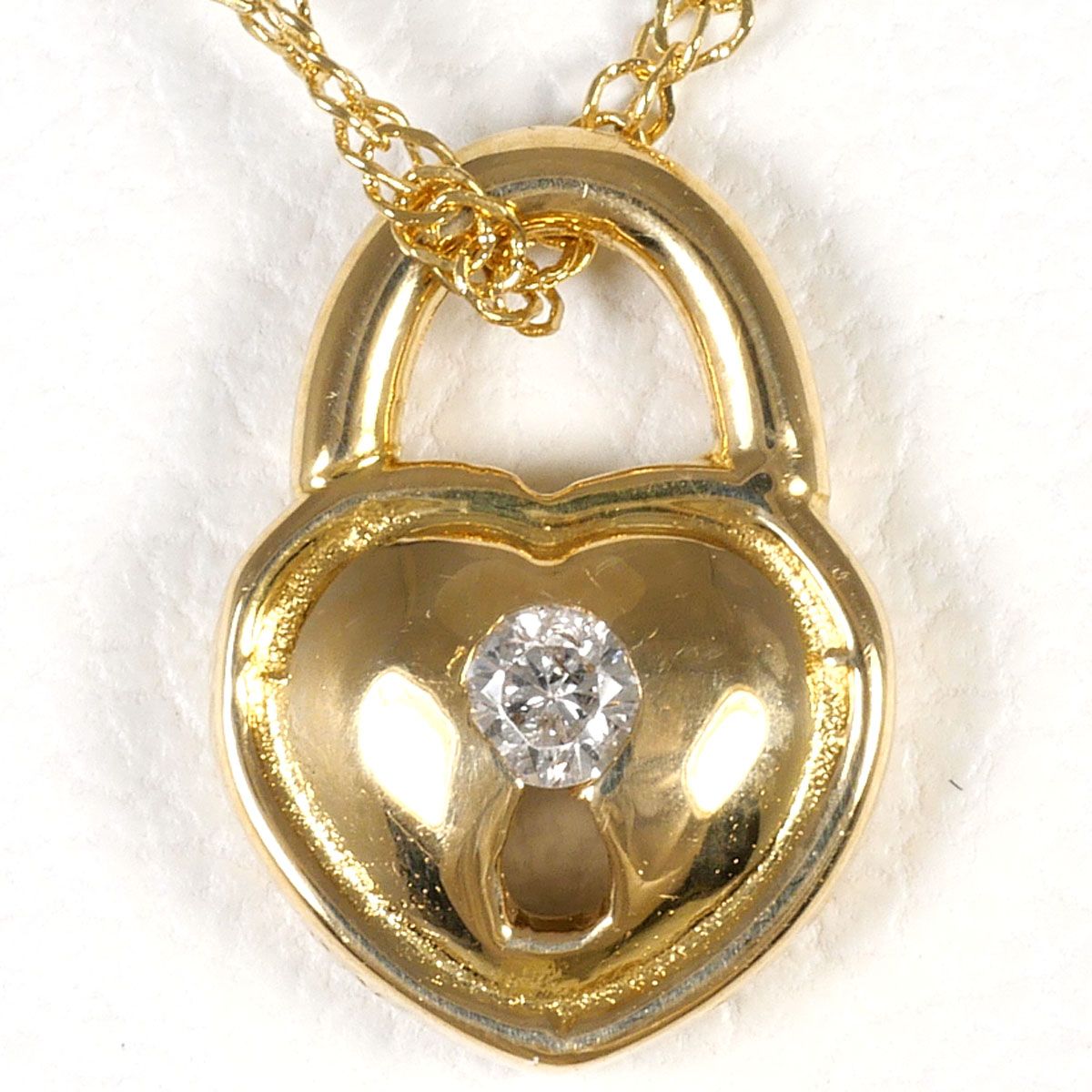 K18YG ネックレス ダイヤモンド 0.02ct 総重量約1.3g 約40cm