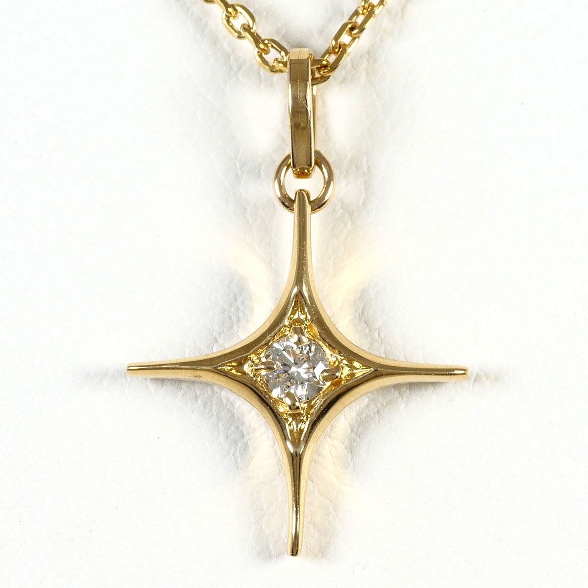 K18YG ネックレス ダイヤモンド 0.06ct 総重量約2.5g 約40cm
