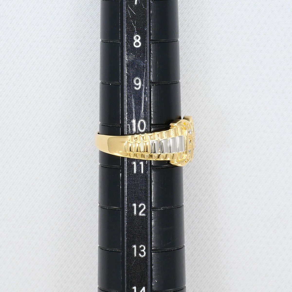 PT900/プラチナ K18YG リング・指輪 11号 ダイヤモンド 0.034ct
