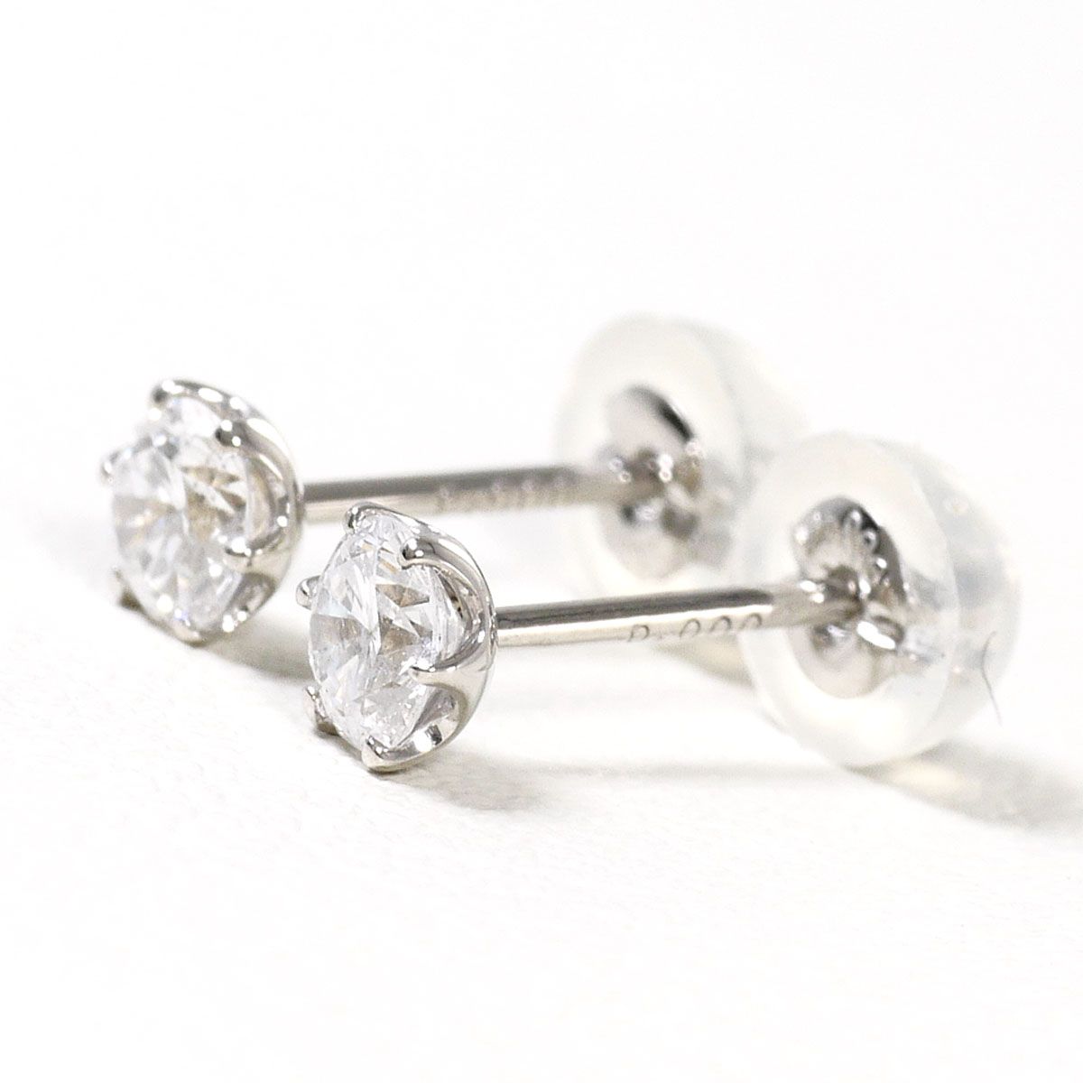 PT900/プラチナ ピアス ダイヤモンド 計0.30ct 総重量約0.4g
