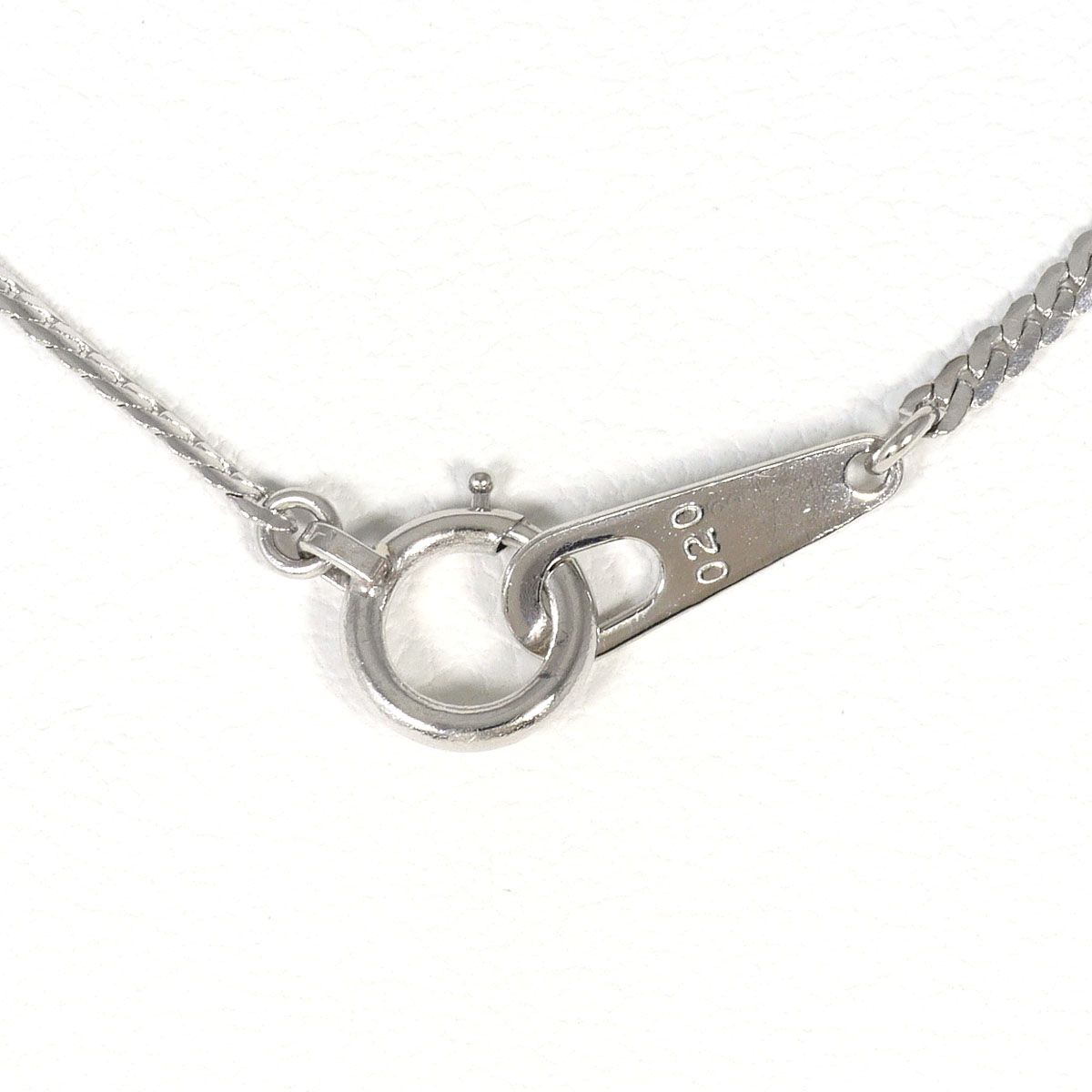 PT850/プラチナ ネックレス ダイヤモンド 0.20ct 総重量約3.1g 約40cm