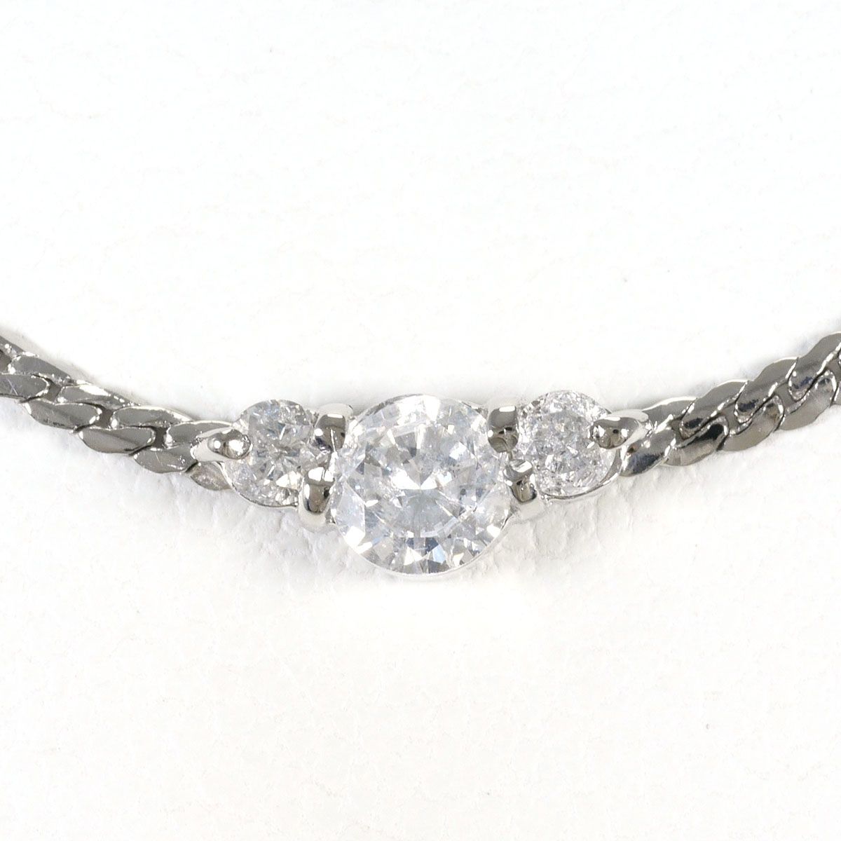 PT850/プラチナ ネックレス ダイヤモンド 0.20ct 総重量約3.1g 約40cm