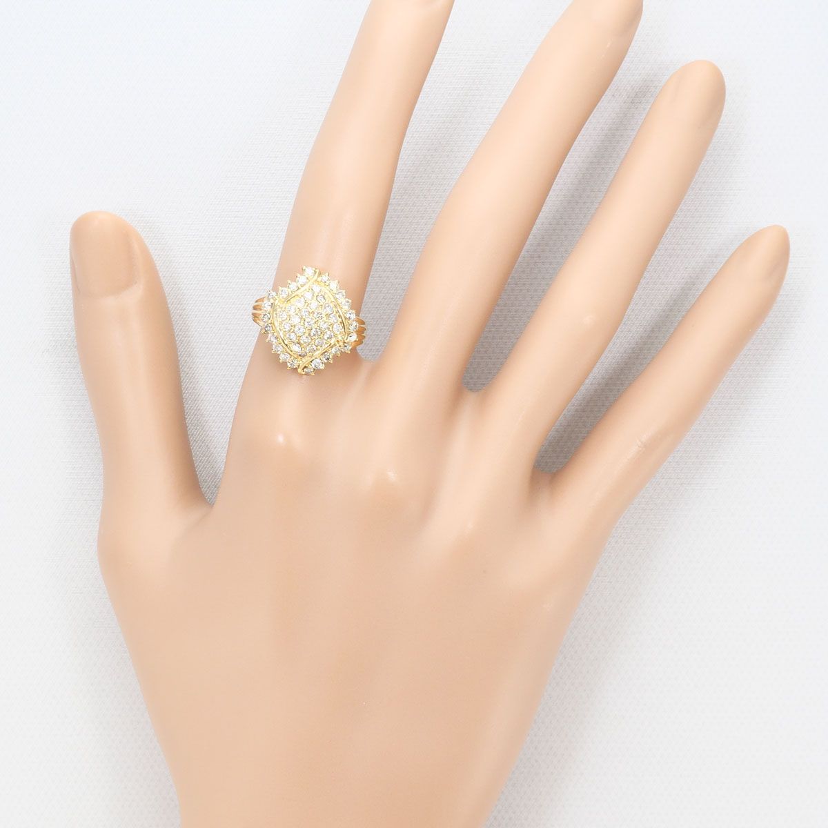 K18YG リング・指輪 11号 ダイヤモンド 1.00ct 鑑別書 総重量約5.0g