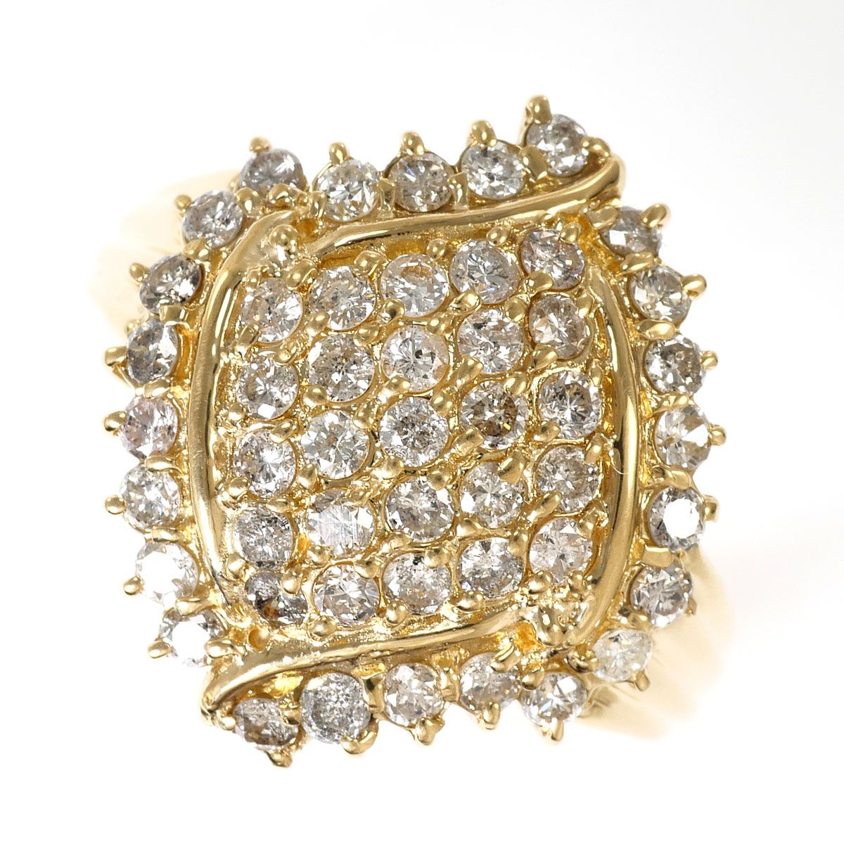 K18YG リング・指輪 11号 ダイヤモンド 1.00ct 鑑別書 総重量約5.0g