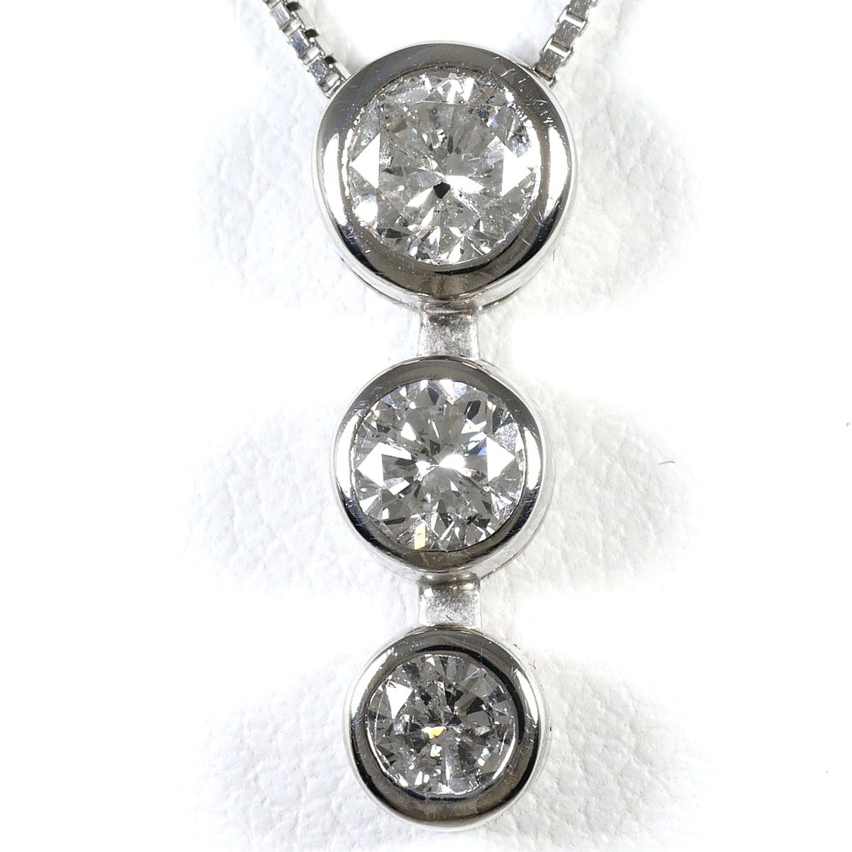 PT900/プラチナ PT850/プラチナ ネックレス ダイヤモンド 1.00ct 鑑別