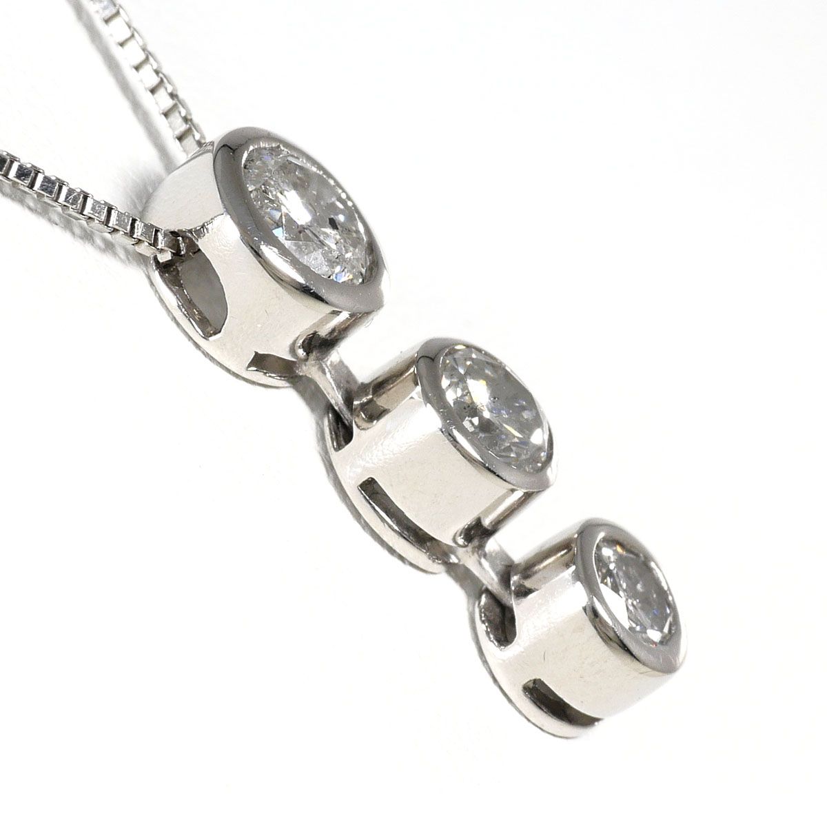 PT900/プラチナ PT850/プラチナ ネックレス ダイヤモンド 1.00ct 鑑別