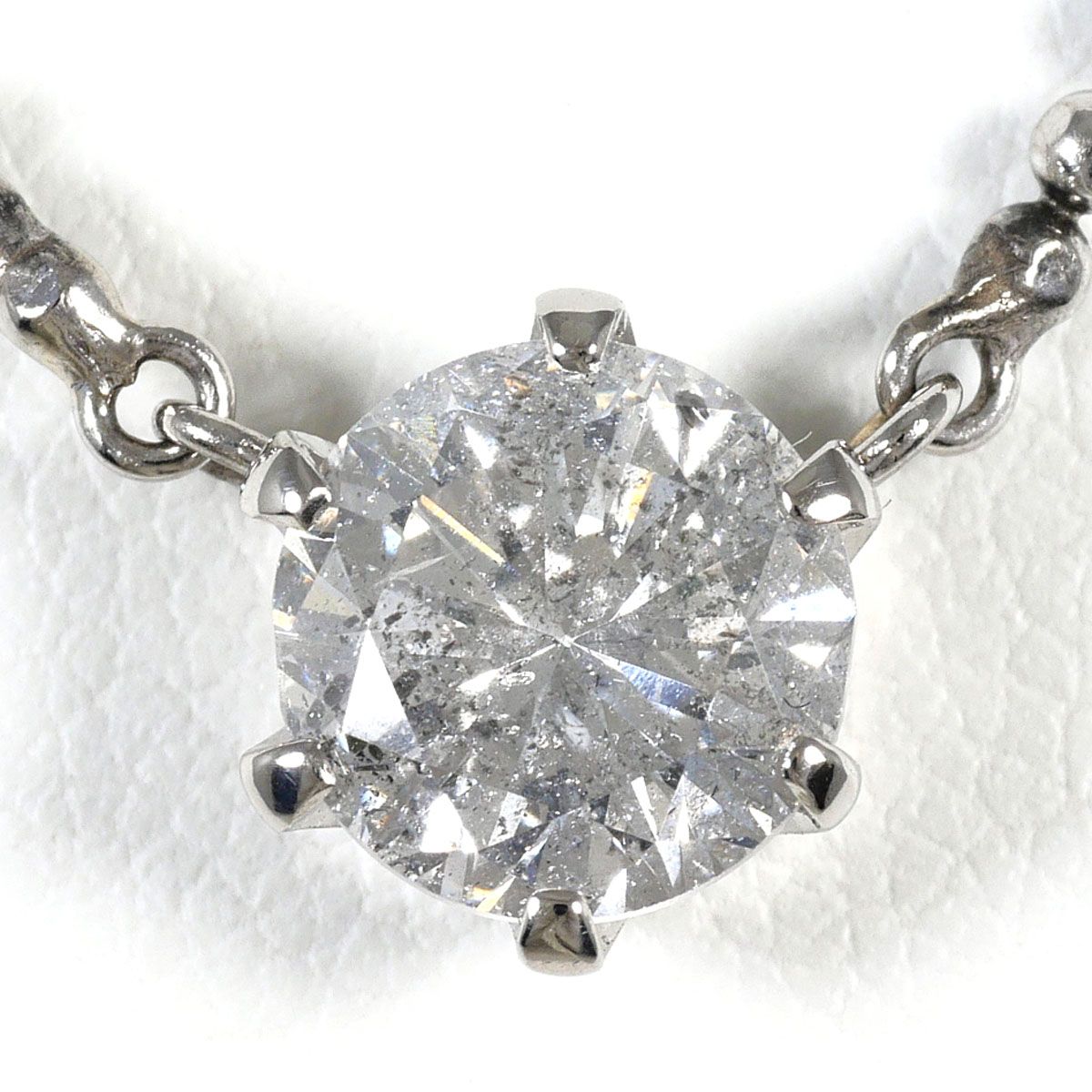 PT900/プラチナ PT850/プラチナ ネックレス ダイヤモンド 1.452ct I1 鑑定書 総重量約5.2g 約41cm